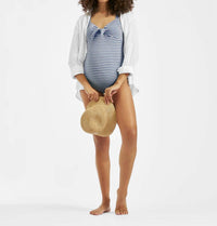 Ripe Dune Striped Swimsuit in washed indigo - women's swimwear - detail view