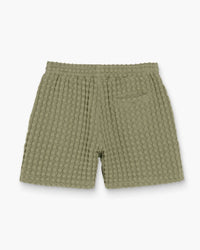 OAS Men's Porto Waffle Shorts in dusty green - men's shorts - detail view