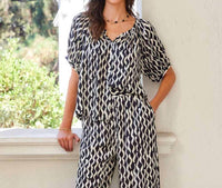 Karen Kane - Satin Short Sleeve Peasant Top
