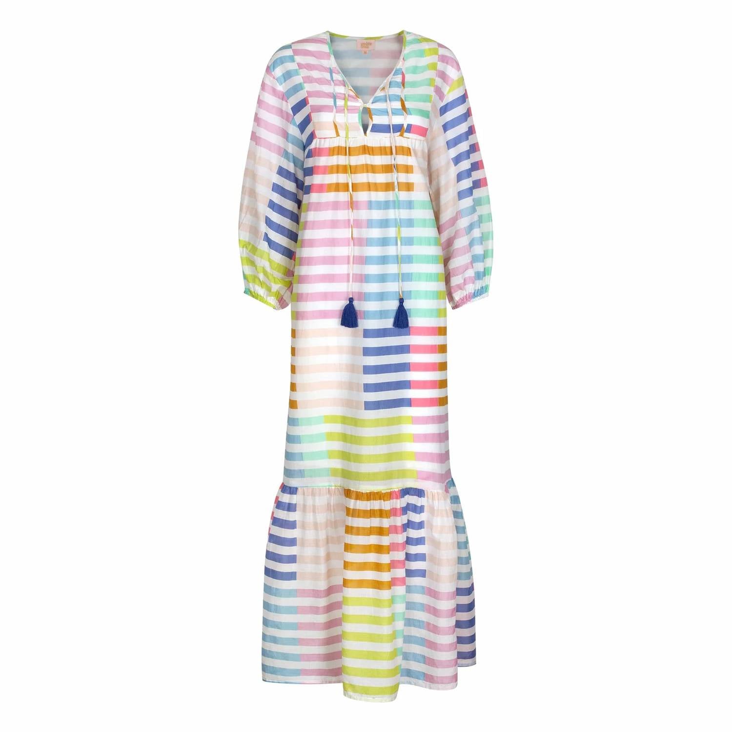 Sunshine Tienda - Colorful Copa Stripe Dress