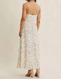 In February - Floral Fantasy Asymmetrical Ruffled Maxi Dress