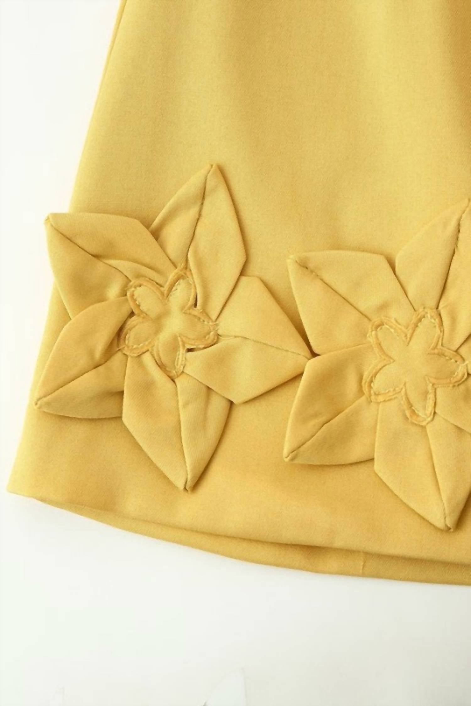SUNDAYUP Ellie Crop Top And Mini Skirt Set in yellow - women's skirt - view 9