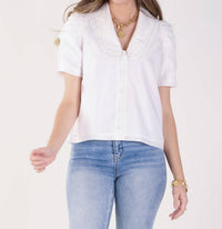 Emily Mccarthy - Cameron Scalloped Collar Top