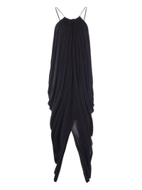 Loewe Embellished Draped Silk Halterneck Midi Dress With Large Logo Back in black - women's dress - view 5
