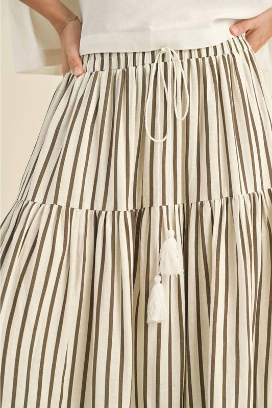Miou Muse - Stripe & Sway Maxi Skirt