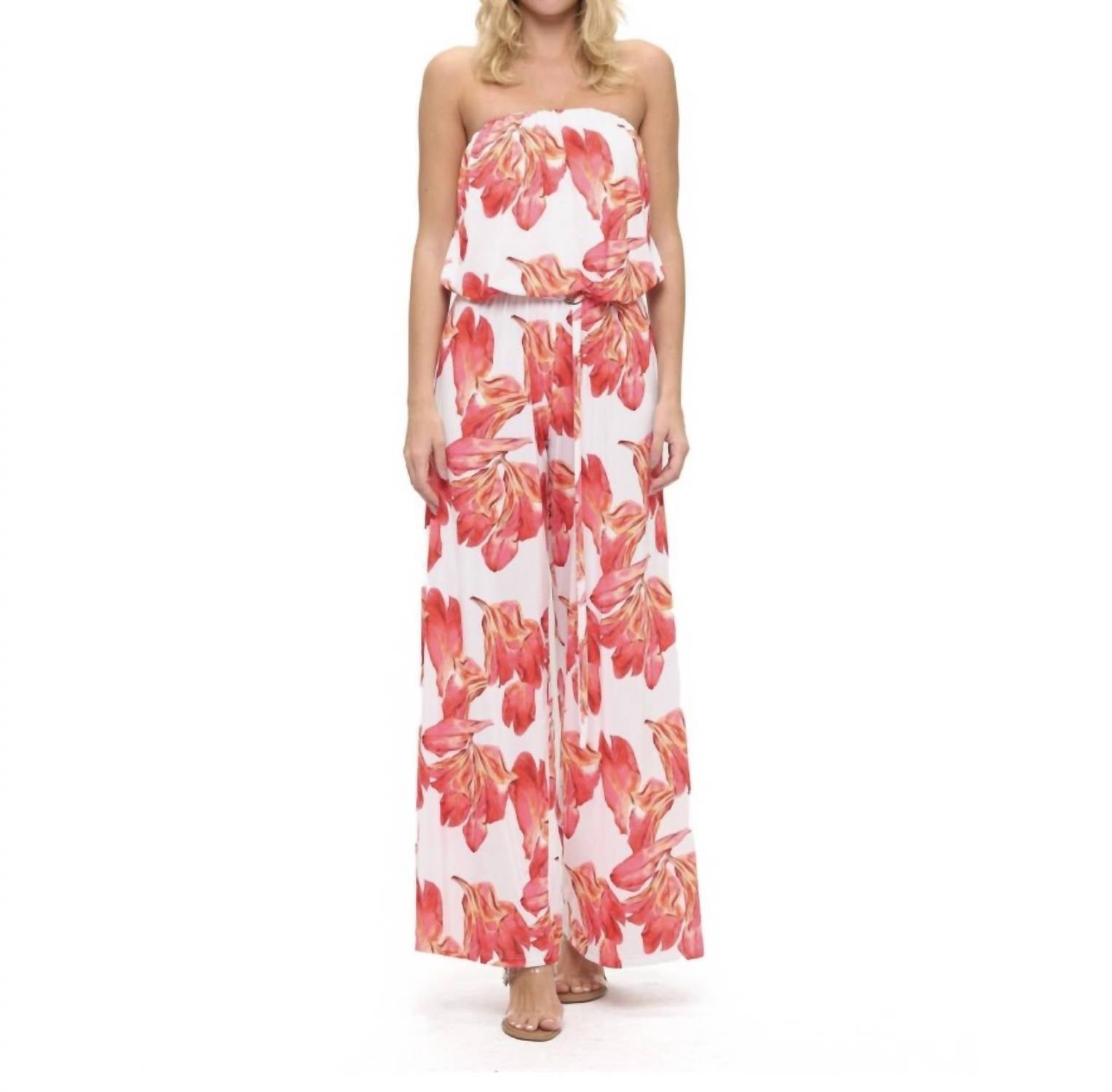 Ariella - Belted Tube Jumpsuit