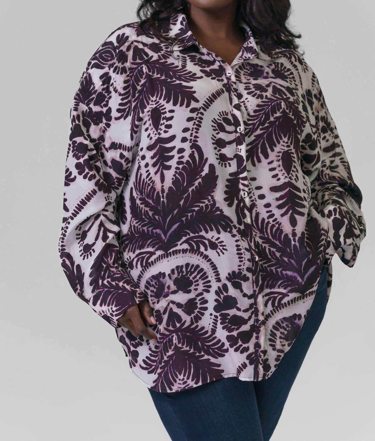 Marie Oliver - Nico Button Down Long Sleeve Blouse - Plus
