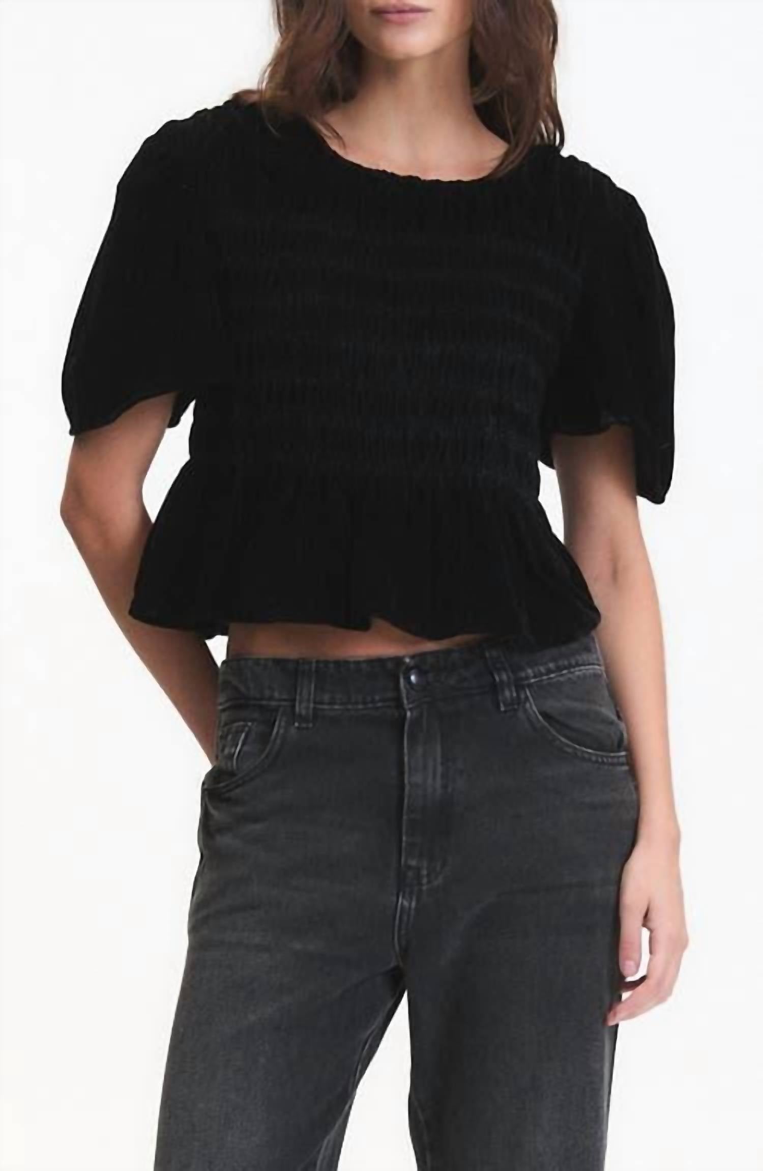 DELUC Forrest Top in black - women's blouse