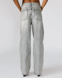 STEVE MADDEN Straight Leg Metallic Jeans in silver - women's jeans - detail view