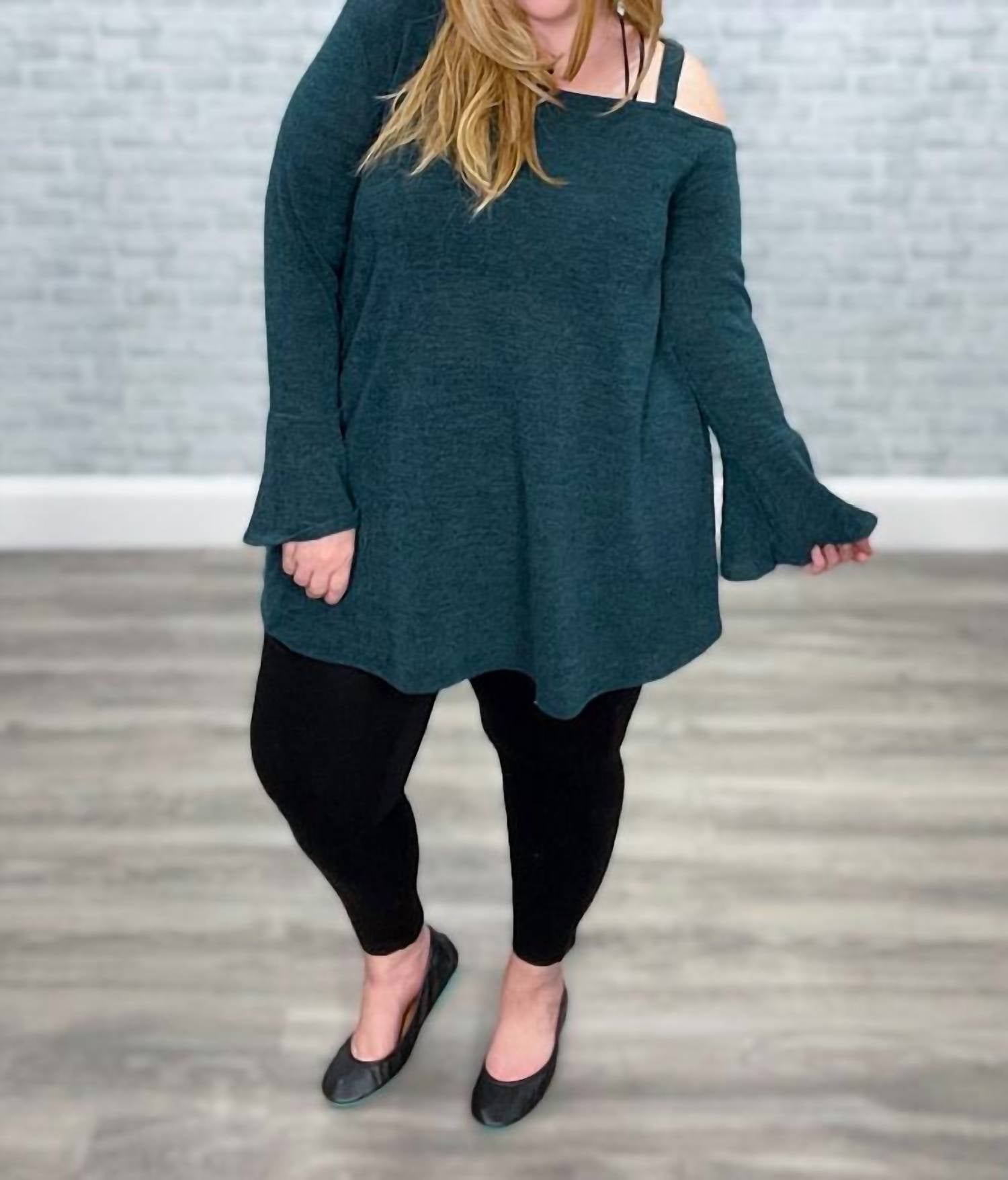 P & Rose - Cold Shoulder Detail Top With Ruffle Sleeves