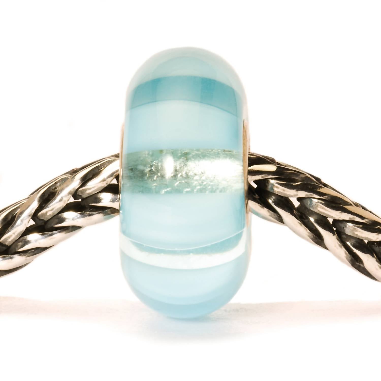 Trollbeads Women's Stripe Glass Bead Charm in blue - women's accessory - detail view