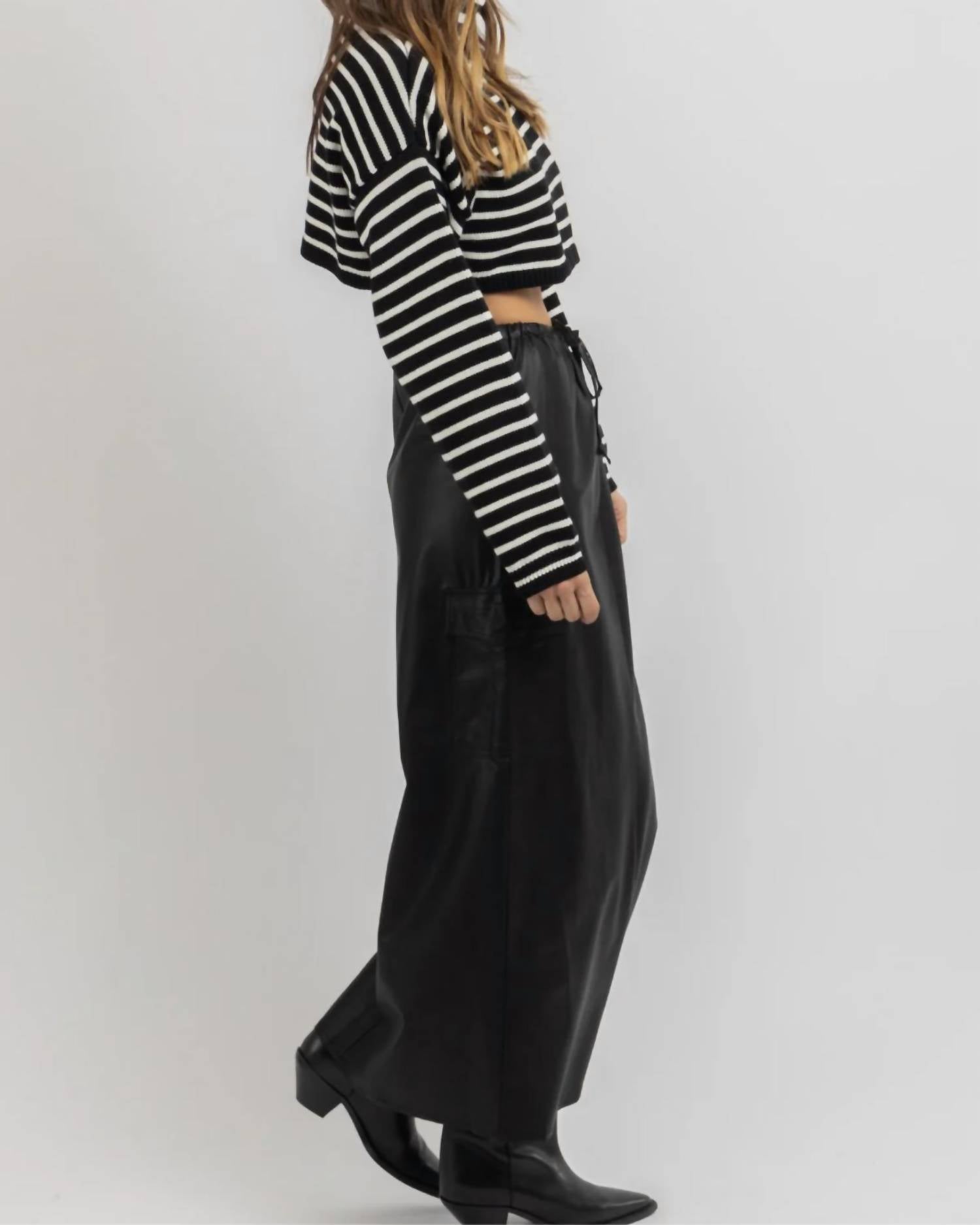 Olivaceous - MACK LEATHER CARGO SKIRT