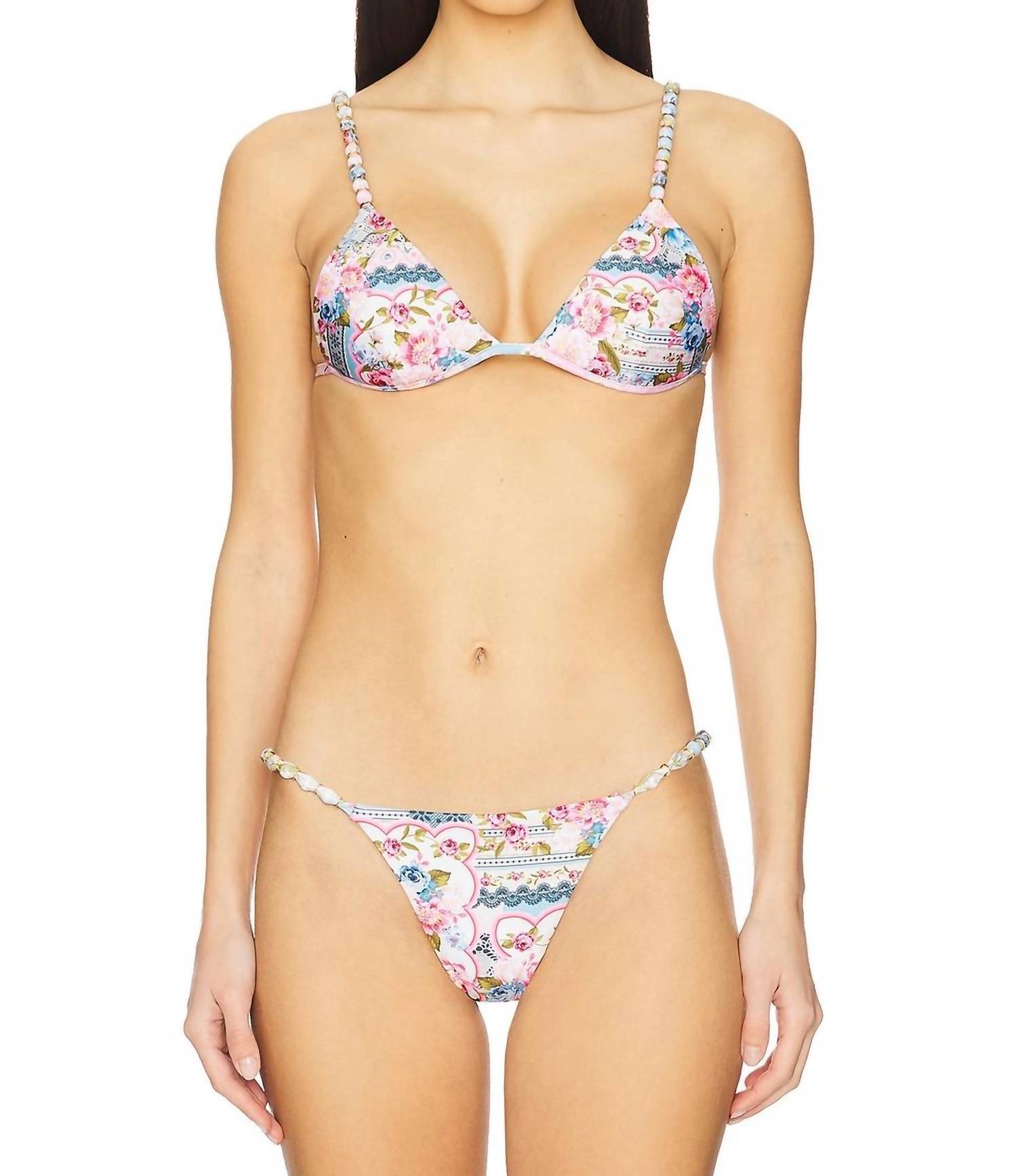 AGUA BENDITA Belle Bikini Top in multi - women's swimwear