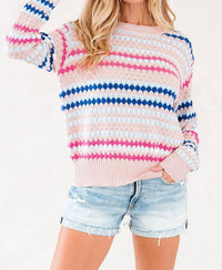 Pretty Bash - Eyelet Knit Drop Shoulder Sweater