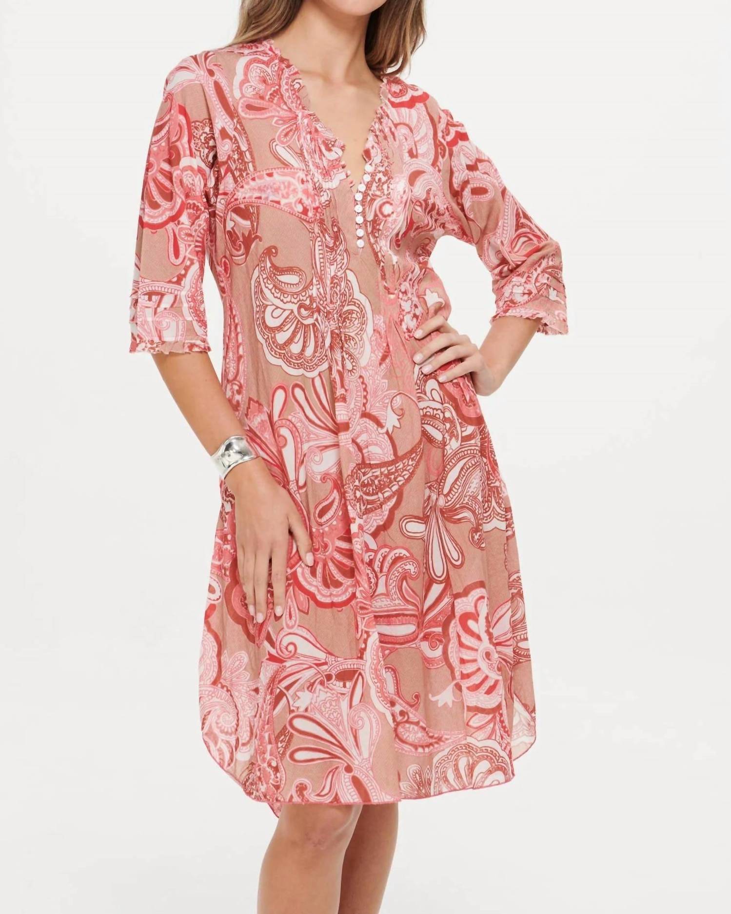 Oneseason - Amalfi Short Poppy Midi Dress