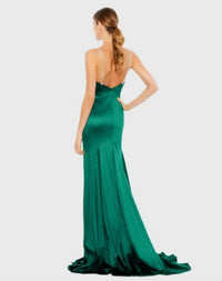 Mac Duggal - Charmeuse Rhinestone Strap Trumpet Gown