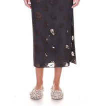 Marina Moscone - Floral Devoré Midi Skirt