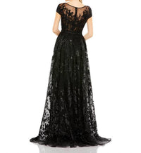 Mac Duggal - Embellished Floral Cap Sleeve Gown
