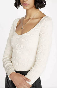 Frame - Smocked Long Sleeve Knit Top