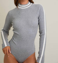 Le Lis - Mock Neck Long Sleeve Ribbed Bodysuit