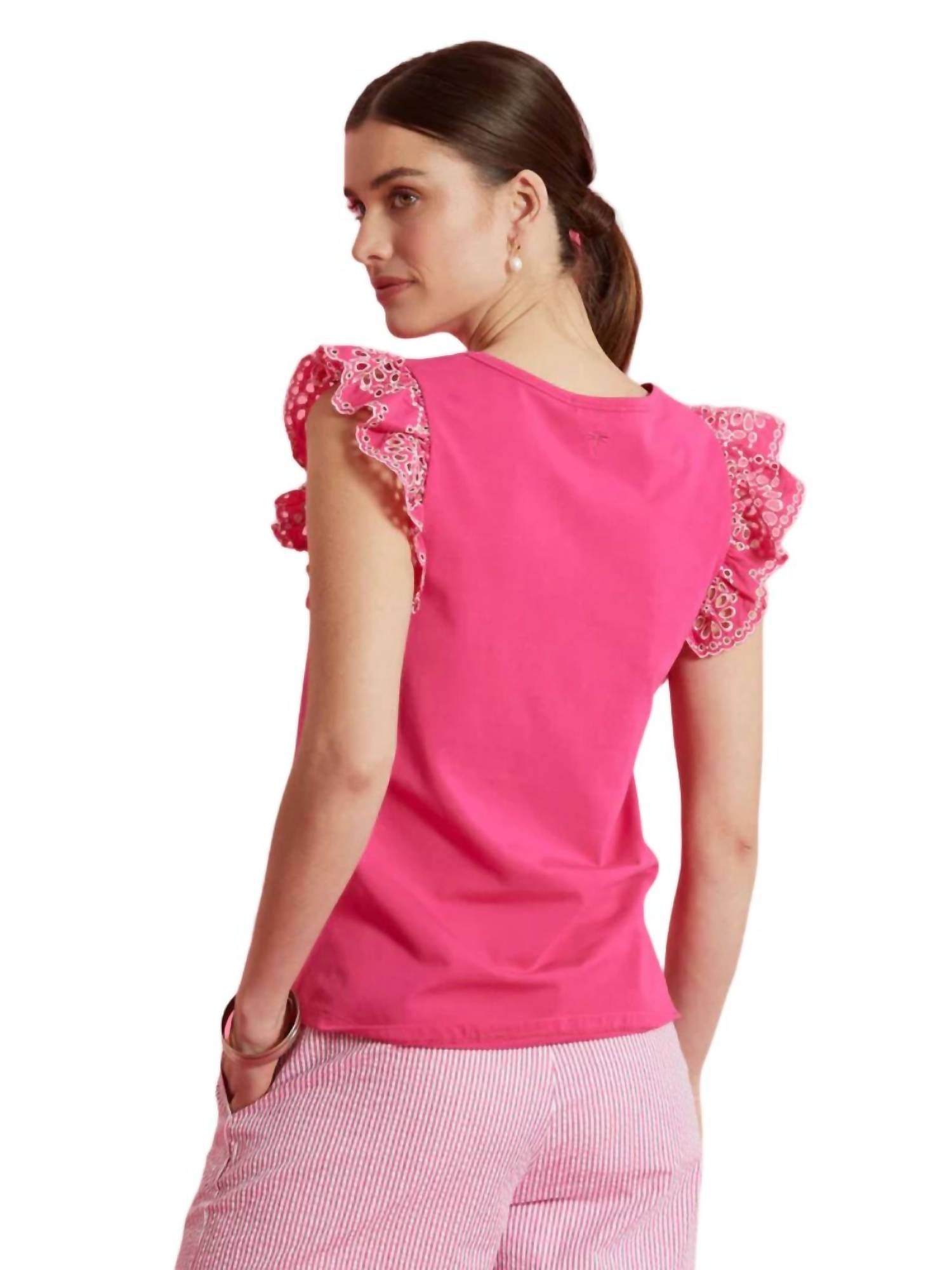 Tyler Boe - Erin Eyelet Sleeve Tee Top