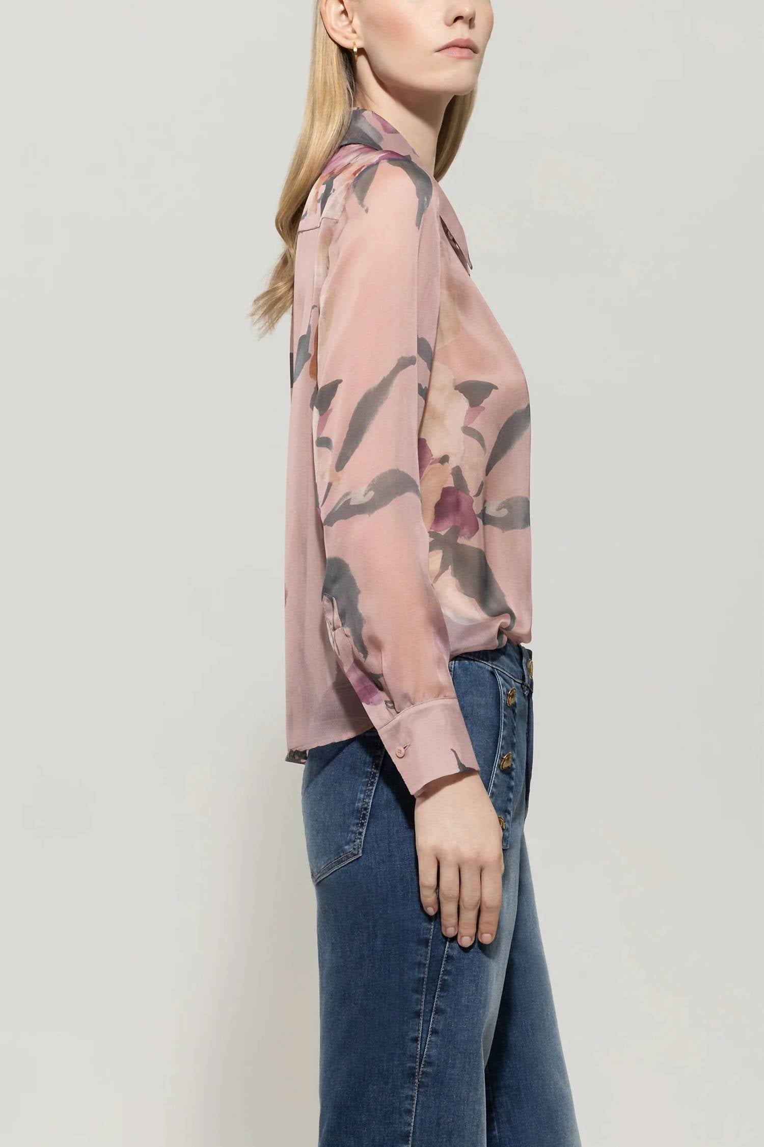 Luisa Cerano - Flower Print Silk Blouse