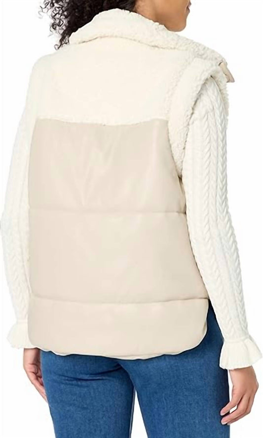 Blanknyc - Women's Vegan Leather Quilted Sherpa Vest