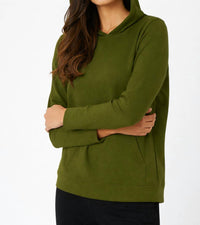 french kyss Pullover Hoodie in army - women's top