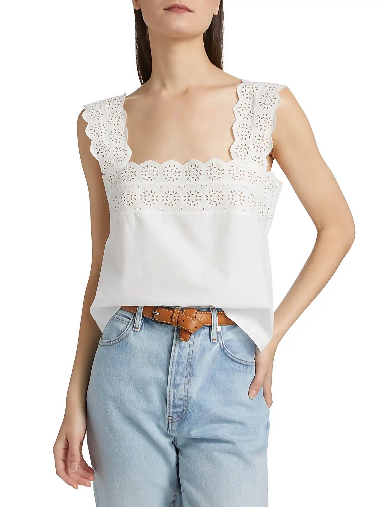Frame - Eyelet Tank Top