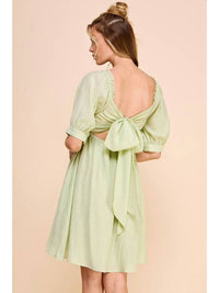 Allie Rose - Textured Puff Sleeve Babydoll Dress