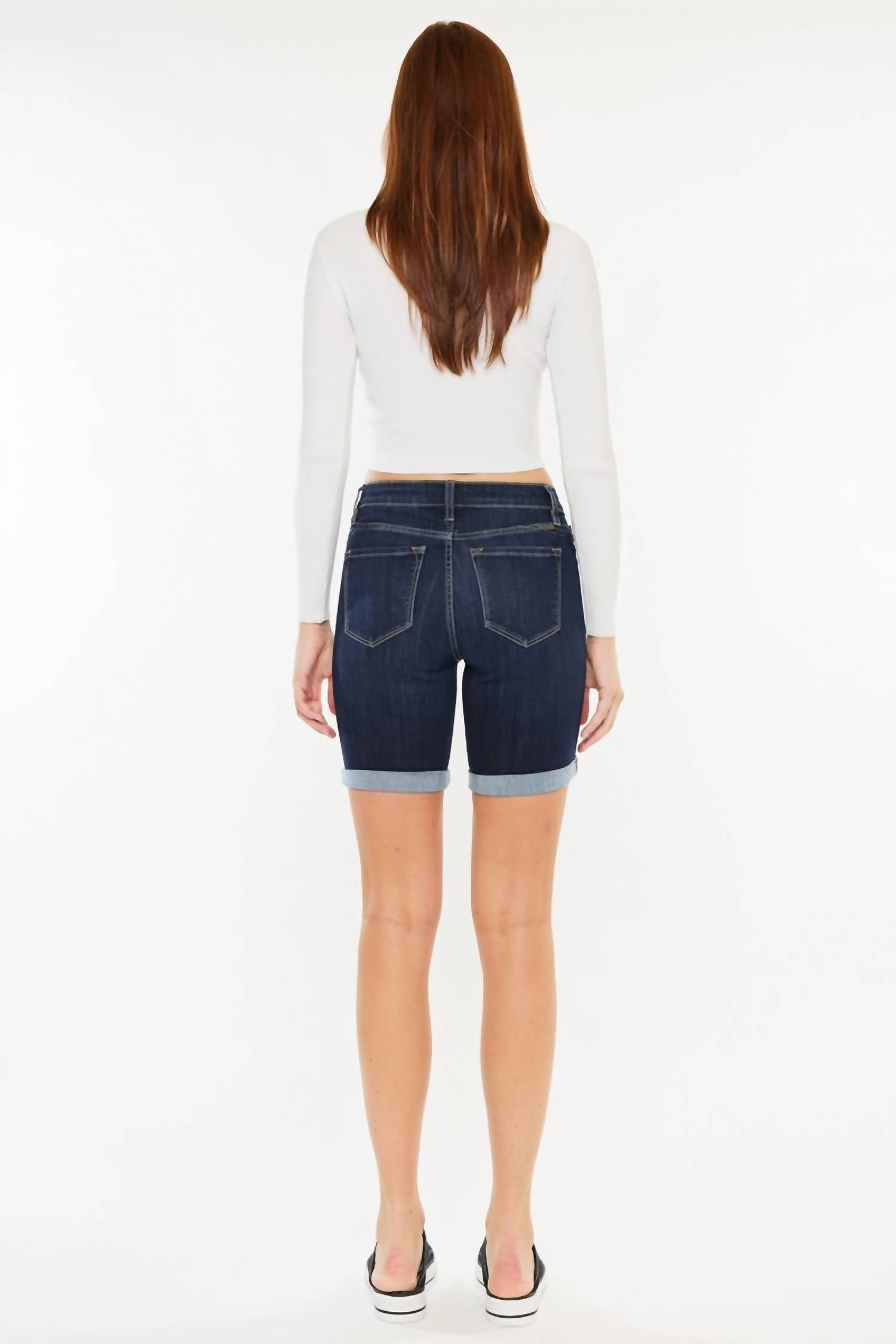 Kancan - Mid Rise Hem Detail Shorts