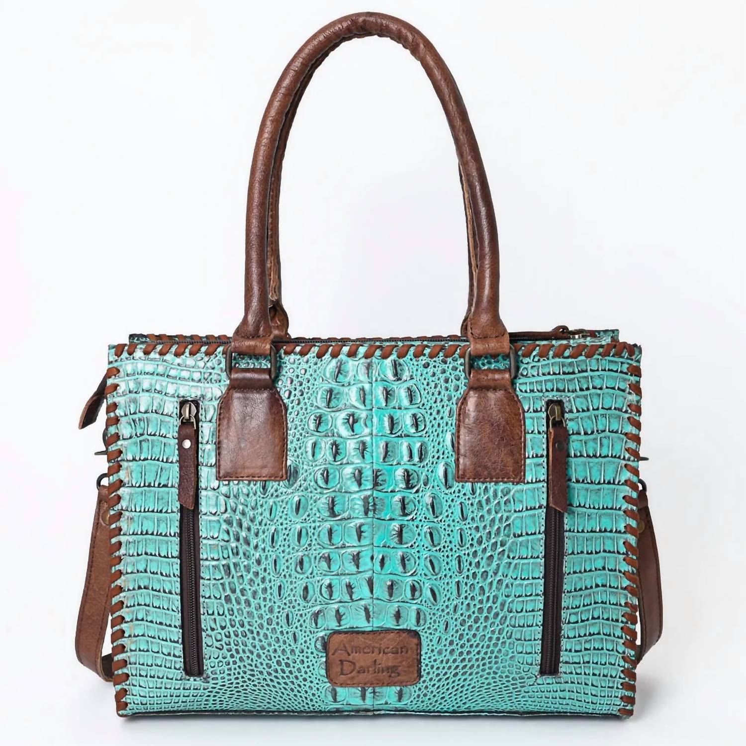 American Darling - Women's Crocodile Embossed Leather Bag
