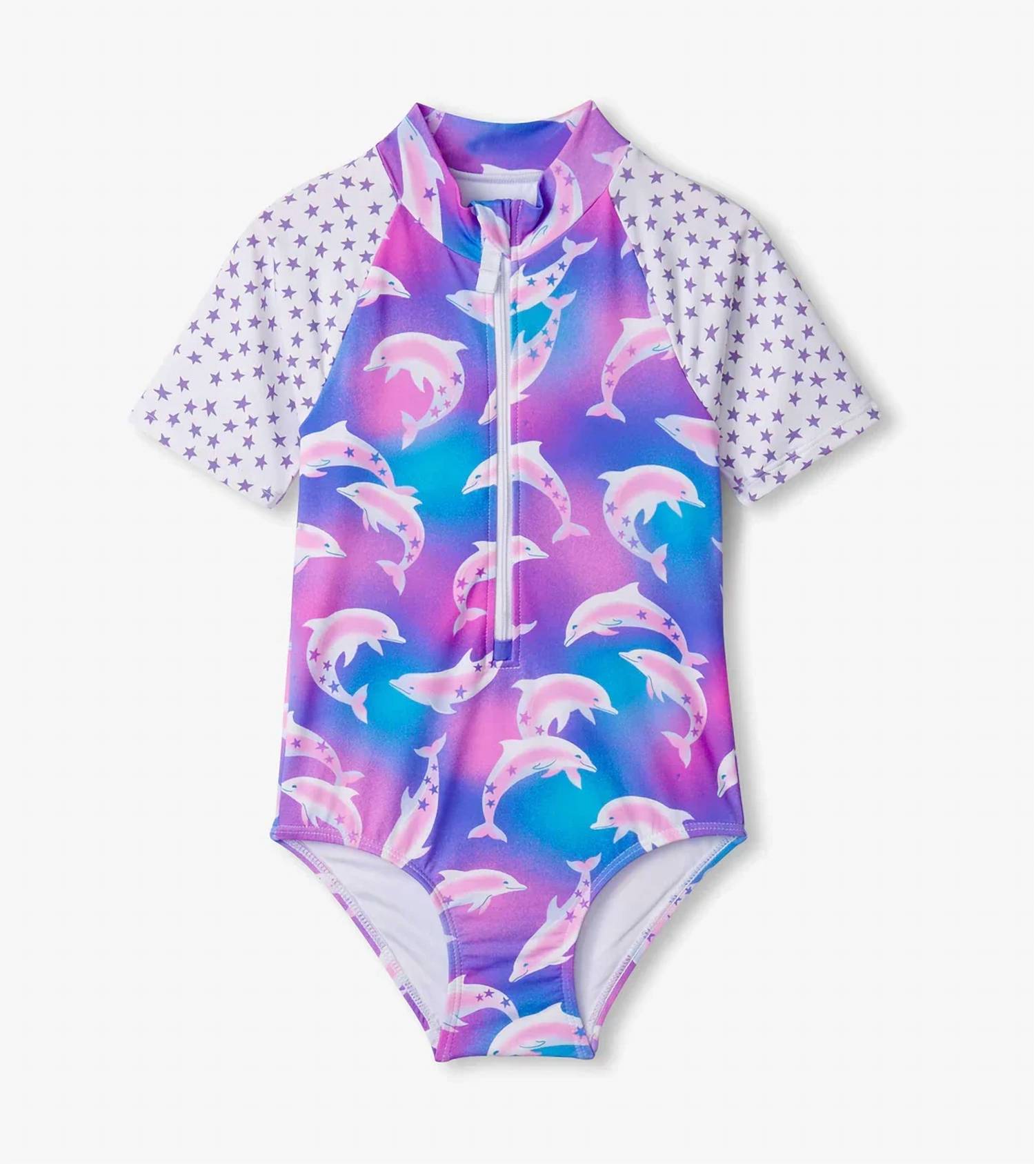 Hatley - Girl's Airbrush Dolphins Rashguard One Piece Swimsuit