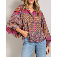 Ee:Some - Boho Puff Sleeve Top