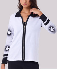 Angel Apparel - Star Zip-Up Knit Jacket