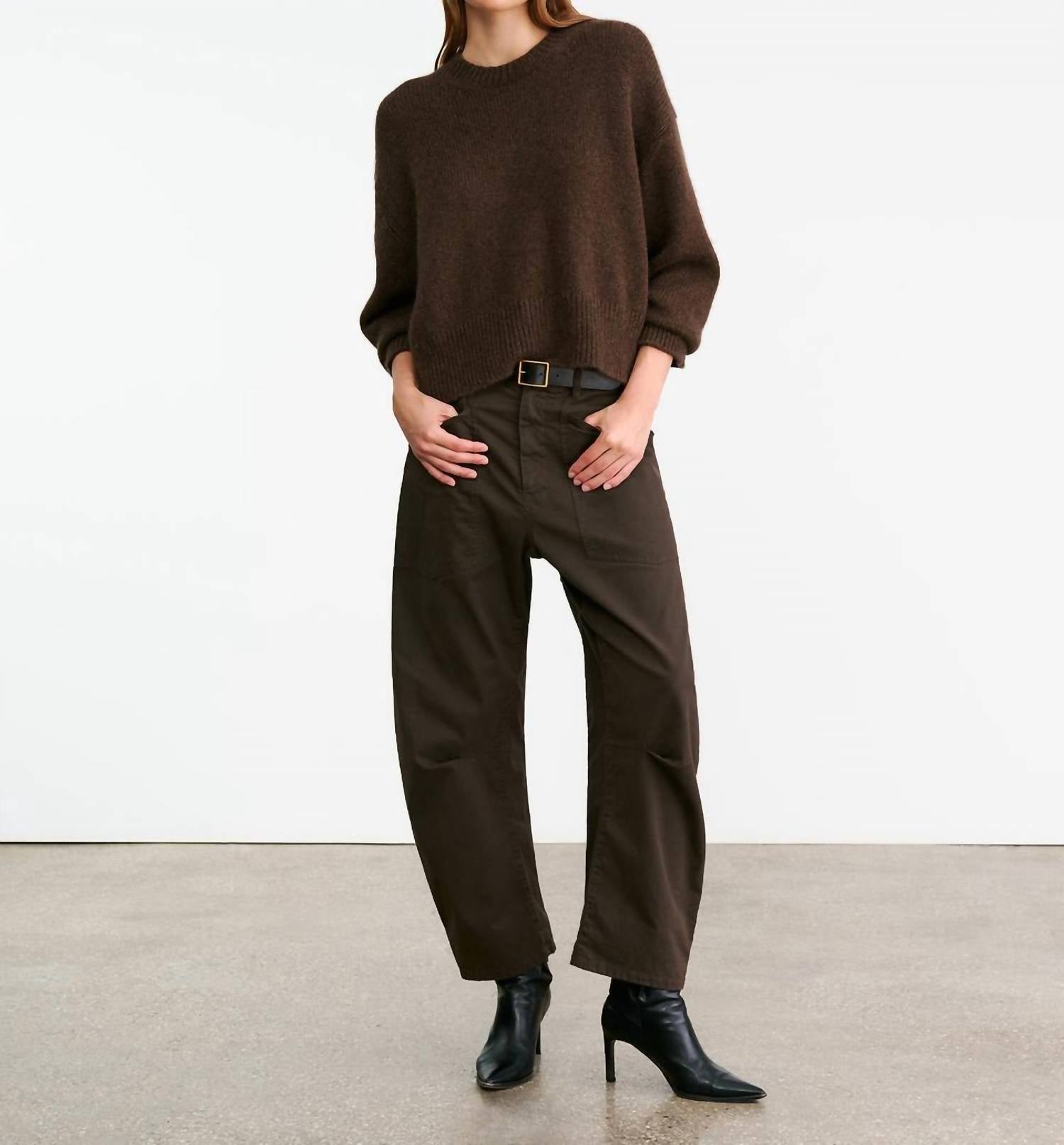 NILI LOTAN Anisa Cashmere Sweater in redwood melange - women's sweater - view 4