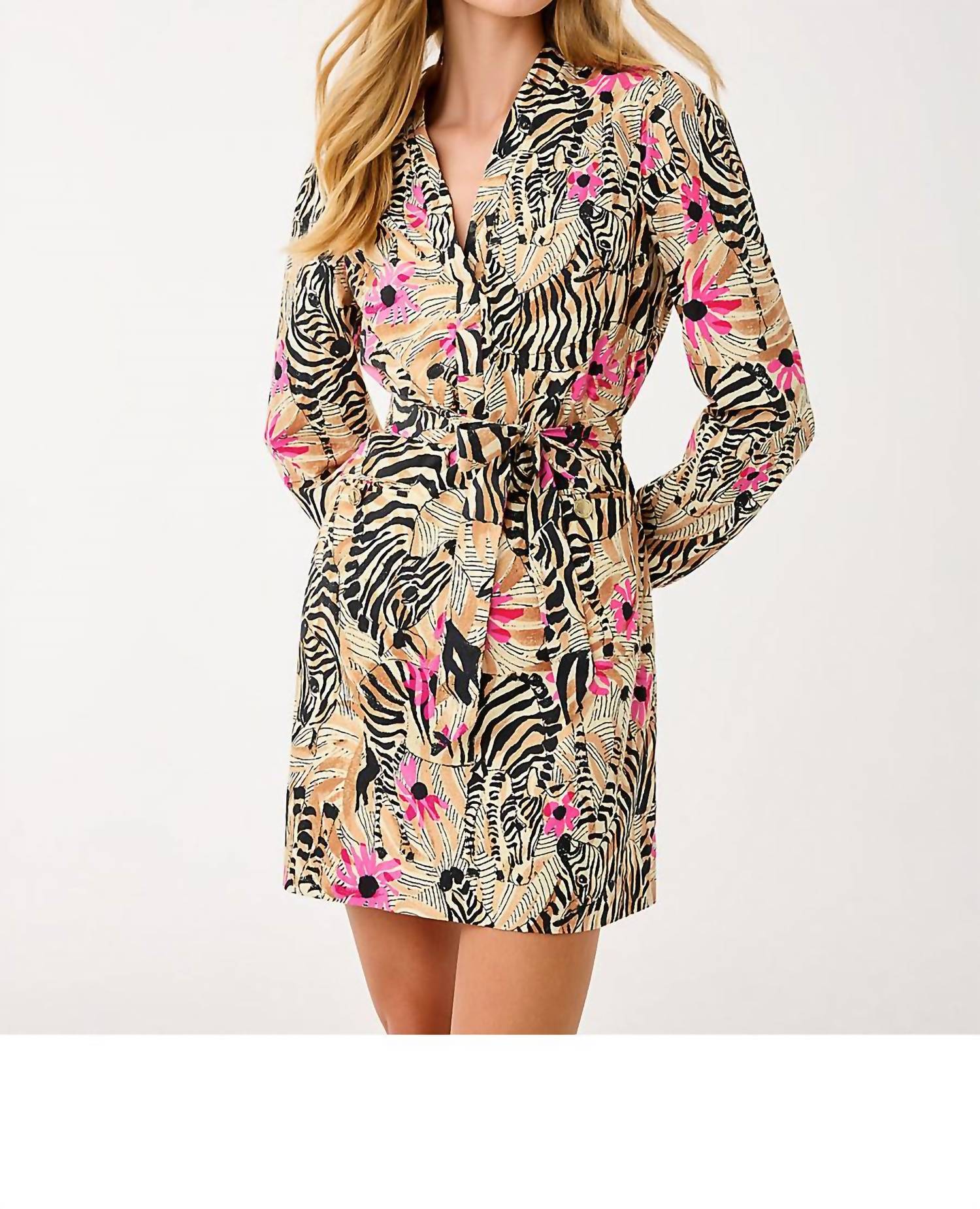 Lilly Pulitzer Phillipa V-neck Stretch Dress in rutabaga el morocco - women's dress