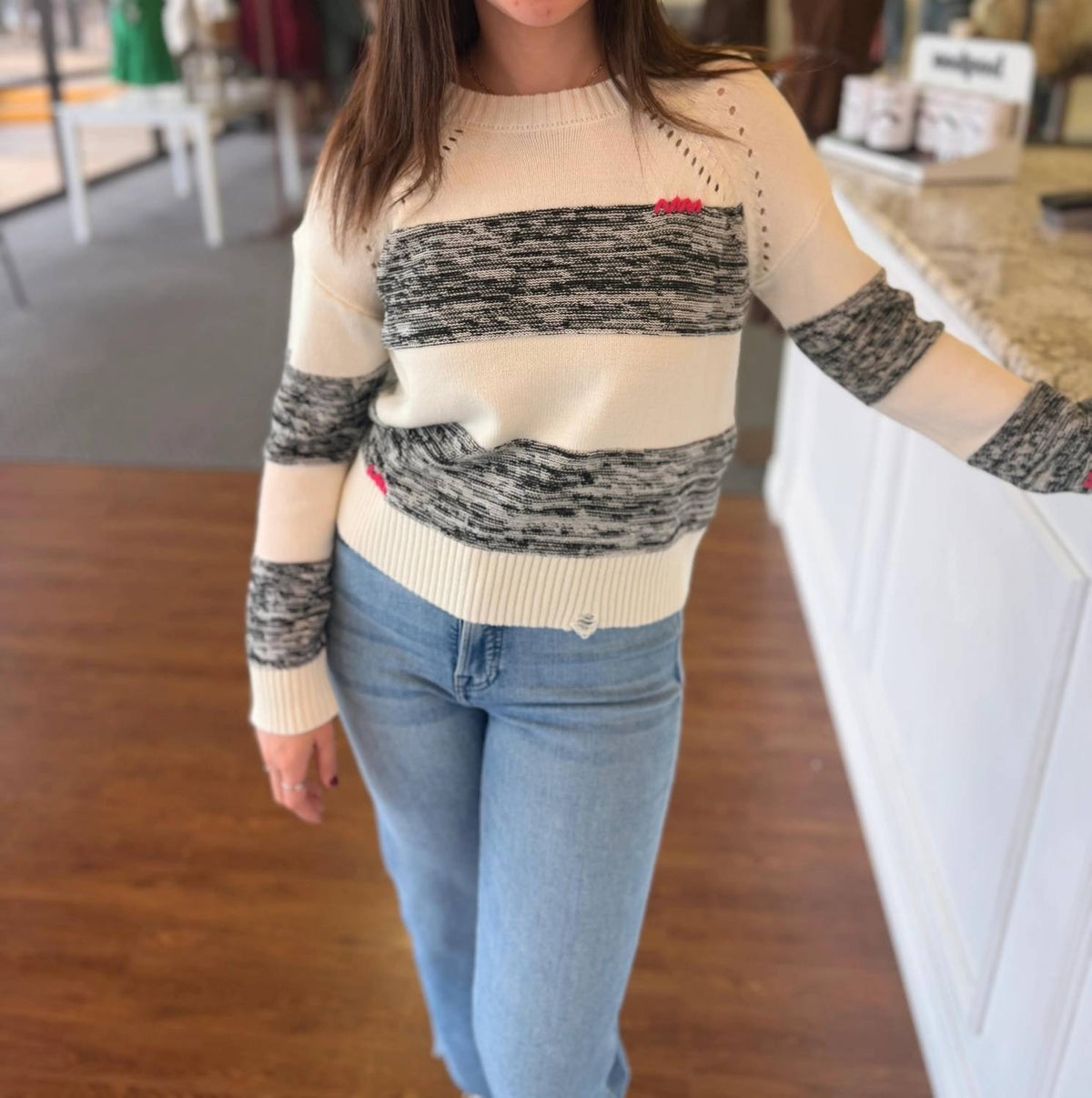 Central Park West - Brenna Stripe Knit Sweater