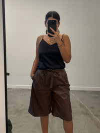 Mijeong Park - Vegan Leather Bermuda Shorts