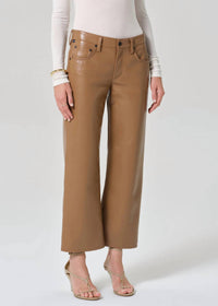 Citizens of Humanity Faye Vintage Straight Recycled Leather Pants in pale toffee - women's pants - view 6