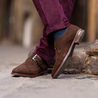 Zelli Italia - Men's Hebilla Italian Suede Monk Strap Shoe