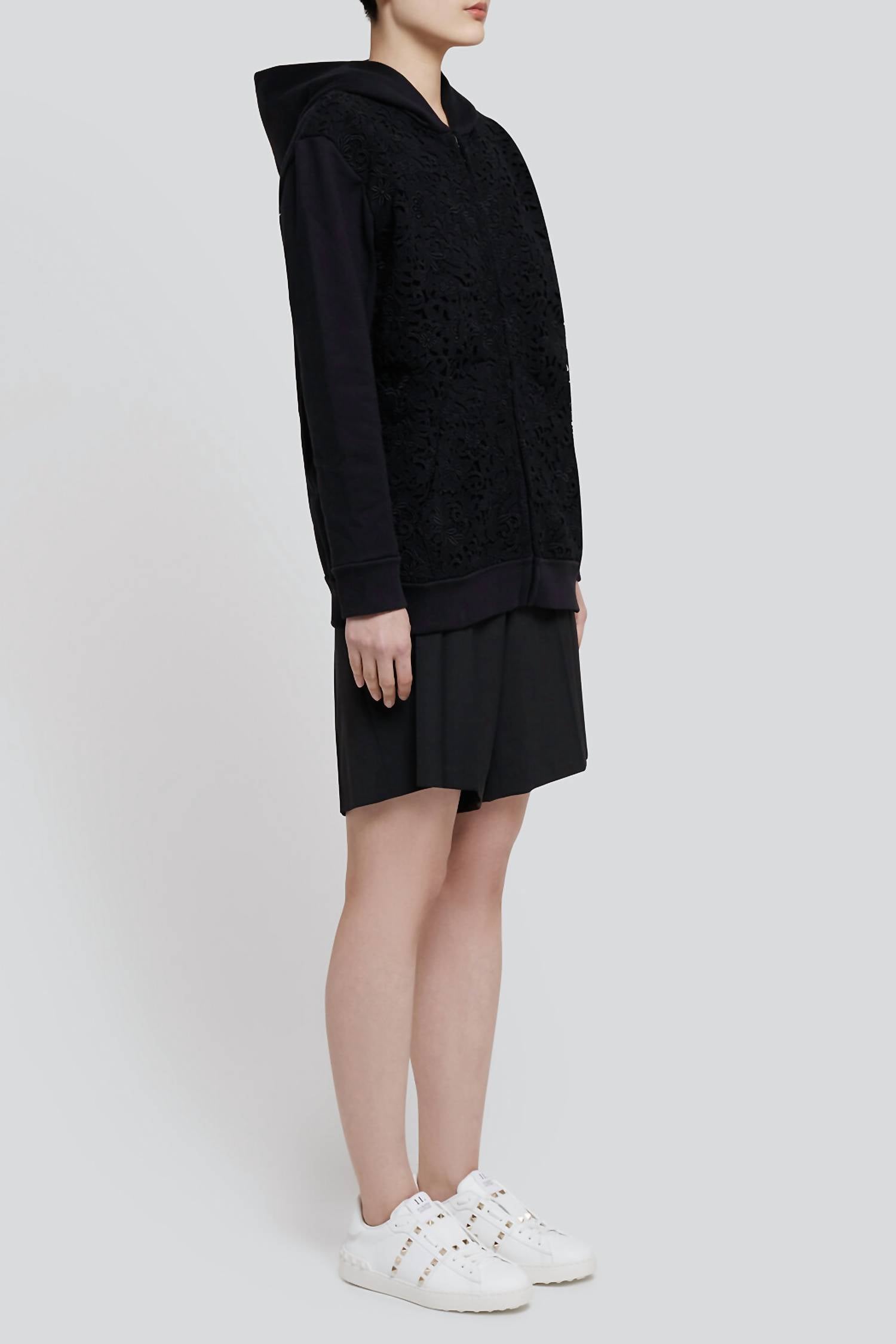 Valentino - Lace Cotton Jersey Sweatshirt