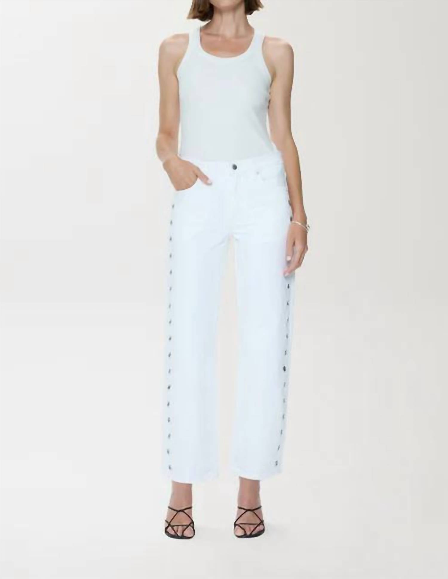 Pistola - Lexi Mid Rise Bowed Straight Jeans