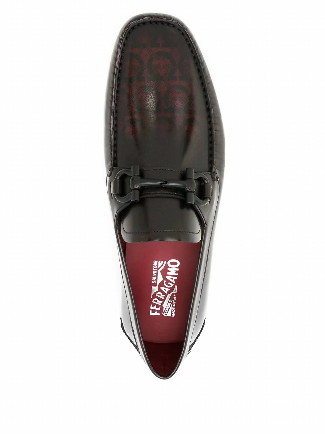 Salvatore Ferragamo Men's Leather Penny Loafer in red black - men's loafer - view 4