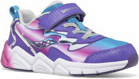 SAUCONY Kid's Flash Ac 3.0 Sneaker in teal purple chrome - kids' sneaker - detail view