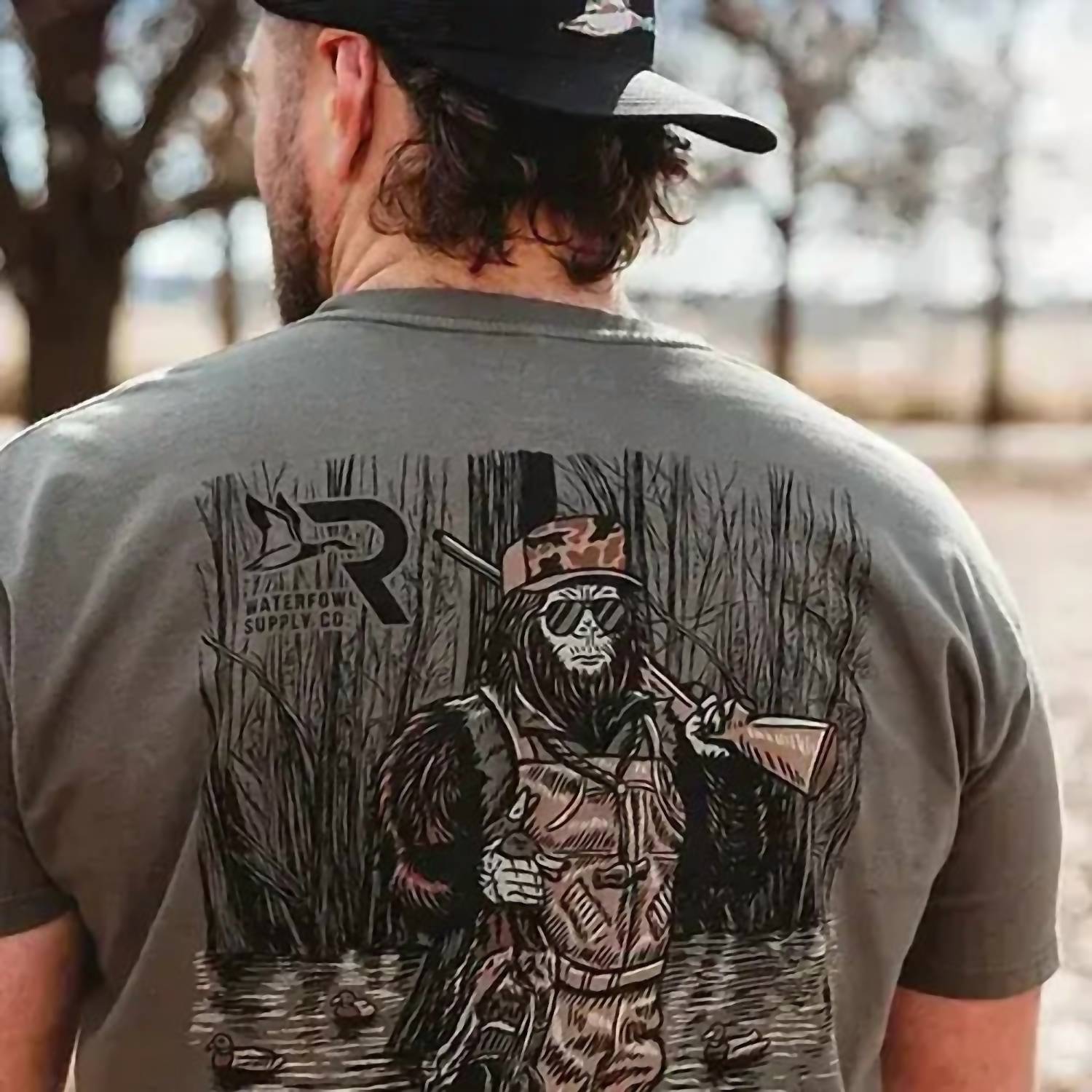Fieldstone Roost Sasquatch Tee in hunter green - men's t-shirt