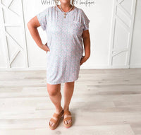 Haptics - Olivia Floral Ribbed T Dress