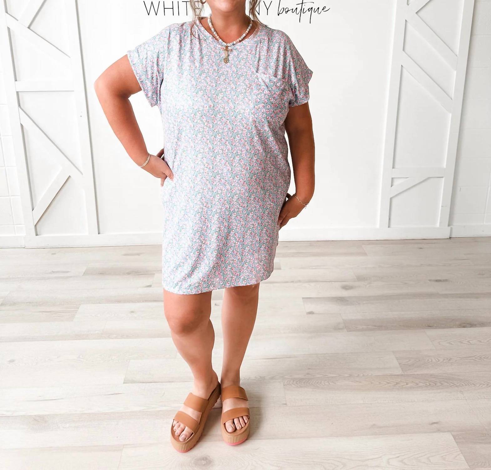 Haptics - Olivia Floral Ribbed T Dress