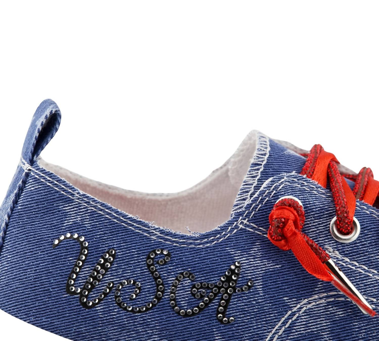 Very G - Women's Aman Usa Rhinestone And Satin Lace Up Sneaker