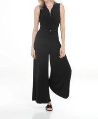 Joseph Ribkoff - Silky Knit Zip Front Wide-leg Jumpsuit